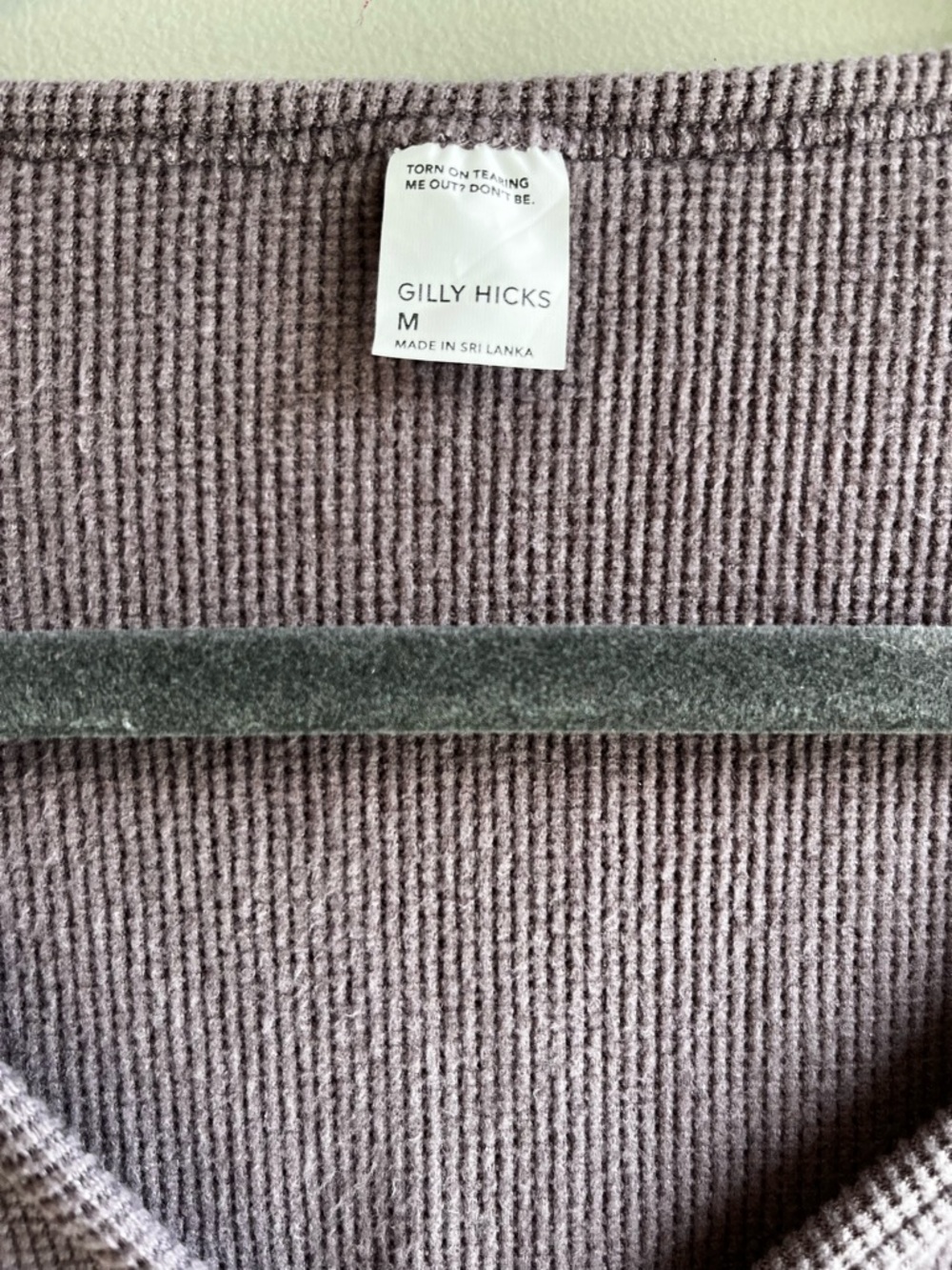 Gilly Hicks Ribbed Henley Long-Sleeve Top - Mauve V Neck M Cropped - Picture 6 of 8